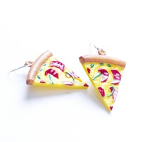 Large Funky Pizza Slice Earrings