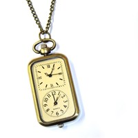 Double Face Pocket Watch Necklace