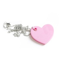 Pink Chunky Heart Necklace