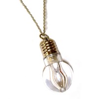 Light Bulb Necklace With Colour Changing Flash Light