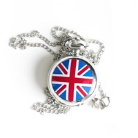 Union Jack Pocket Watch Necklace