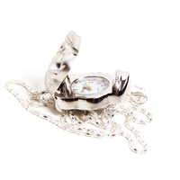 Silver Skull Watch Necklace