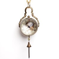 Amazing Mechanical Glass Globe Watch Necklace - As Worn by Fearne Cotton & Seen in New , Reveal and Heat magazines