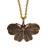 Vintage Style Golden Moth Necklace