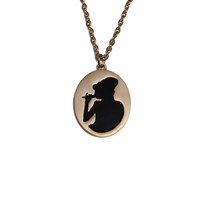 Modern Golden Cameo Pendant - Amy Winehouse Style was £12 now £6