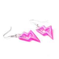 Neon Lightening Bolt Earrings