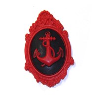 Framed Anchor Cameo Brooch