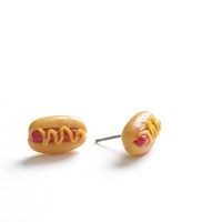 Mini Hot Dog Earrings