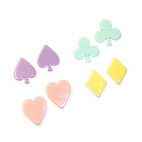 Set Of Four Card Symbol Stud Earrings